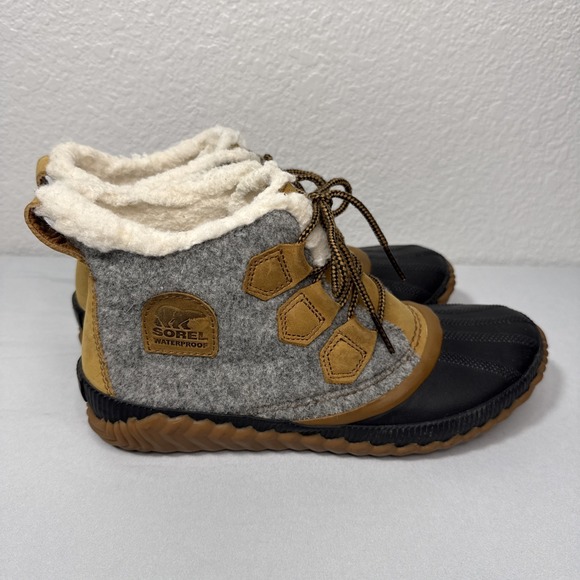 Sorel Out N About Plus Duck Boots NL3150-052 Waterproof Wool Womens Size 9 - Picture 3 of 8